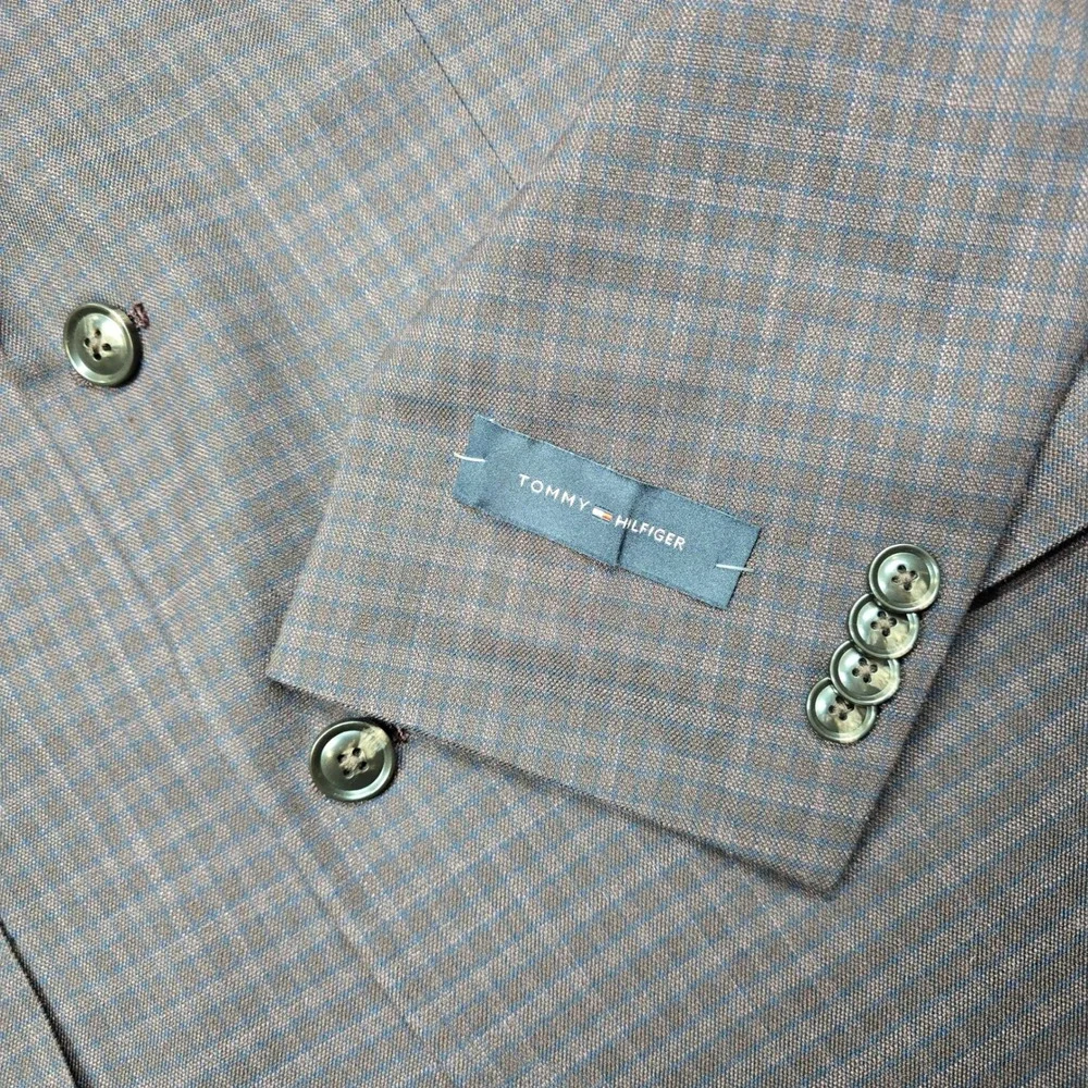 Tommy Hilfiger Conrad Sport Coat Mens 38R 38 Purple Plaid Flex Blazer $295 NEW‎